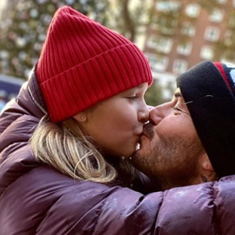 Ο Ντέιβιντ Μπέκαμ με την κόρη του Χάρπερ 