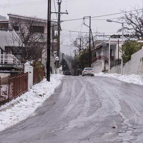 Ο χιονιάς στην Εύβοια