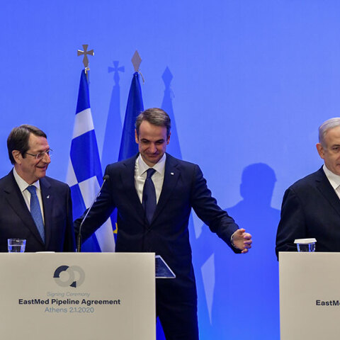 Τελετή υπογραφής της διακρατικής συμφωνίας για τον East Med μεταξύ Ελλάδας, Κύπρου και Ισραήλ