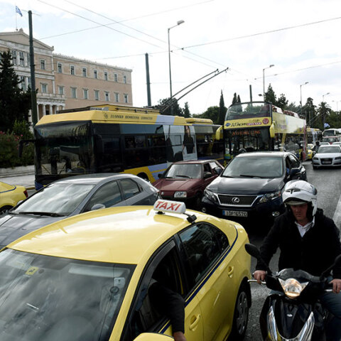 Μποτιλιάρισμα στο κέντρο της Αθήνας