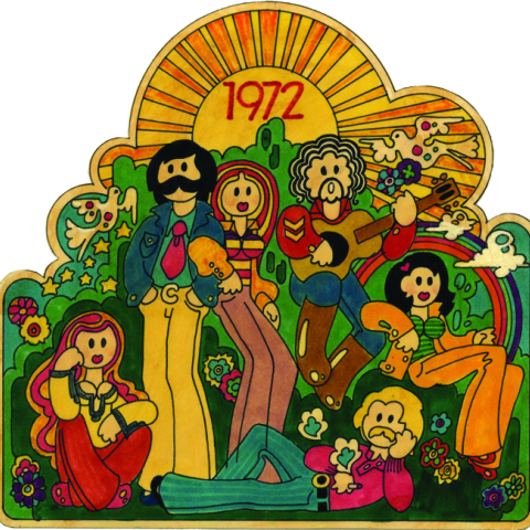 Κάρτα εορτών του Στέργιου Δελιαλή (1972). Από το βιβλίο «Αθηναϊκό Underground» (εκδ. ATHENS VOICE Books). 