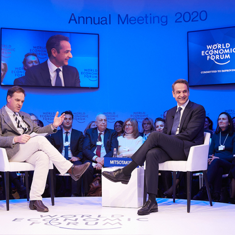 Ο Κυριάκος Μητσοτάκης στο Νταβός