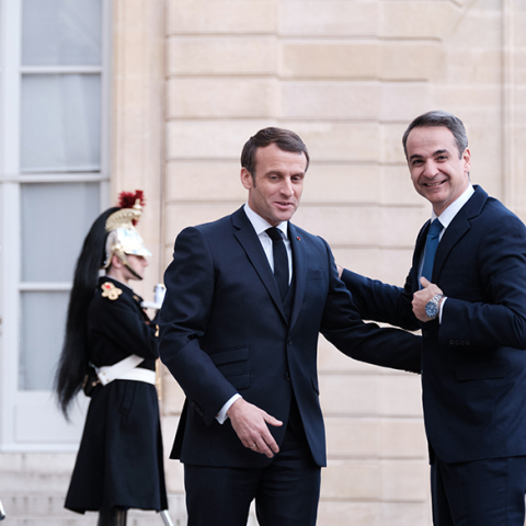 Εμανουέλ Μακρόν και Κυριάκος Μητσοτάκης