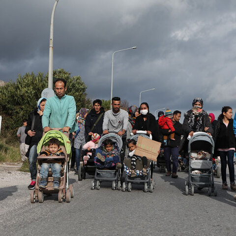 Πρόσφυγες στη Λέσβο