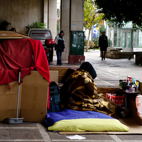 Άστεγος στην Αθήνα 