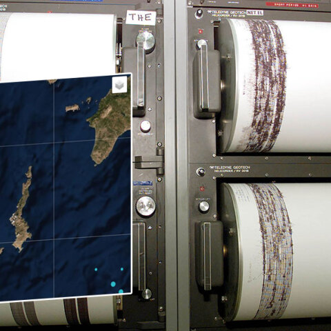 Σεισμός 4,8R ανοικτά της Καρπάθου/Χάρτης με το επίκεντρο