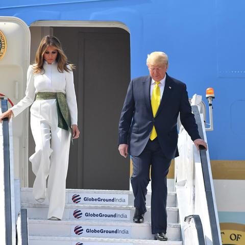 Η άφιξη της Μελάνιας και του Ντόναλντ Τραμπ στην Ινδία