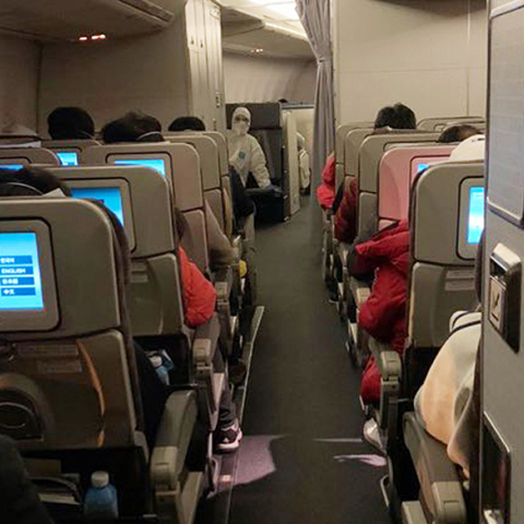 Πτήση της Korea Air από την Ουχάν