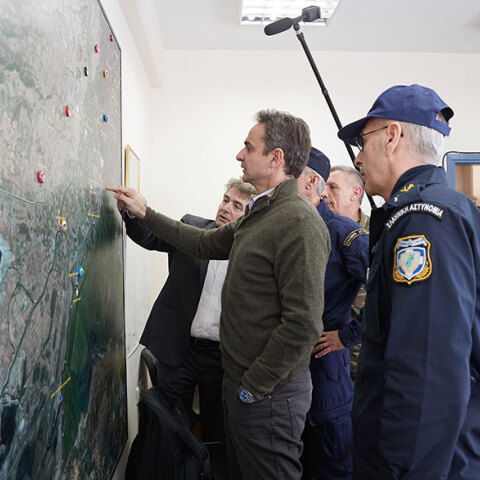 Στον Έβρο ο Κυριάκος Μητσοτάκης - Ενημερώθηκε για την κατάσταση με τους μετανάστες στα σύνορα