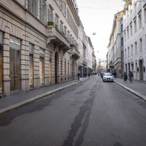 Άδειο το Μιλάνο λόγω του κορωνοϊού.