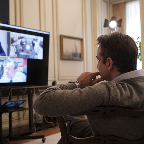 Τηλεδιάσκεψη  Μητσοτάκη πριν τη συνεδρίαση του Eurogroup