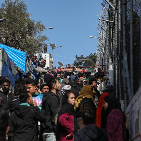 Διαδήλωση στη Μόρια για τη δολοφονία 16χρονου Αφγανού 