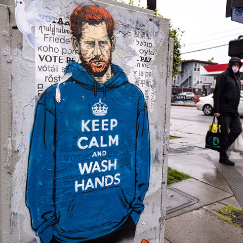 Γκράφιτι εμπνευσμένο από τον νέο κορωνοϊό 