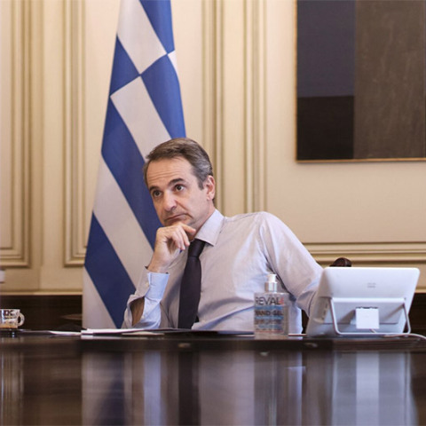 Κυριάκος Μητσοτάκης - Τηλεδιάσκεψη με αρχηγούς κρατών της ΕΕ