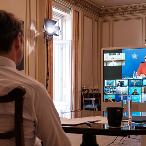 Ο Μητσοτάκης στην τηλεδιάσκεψη Κορυφής της ΕΕ 