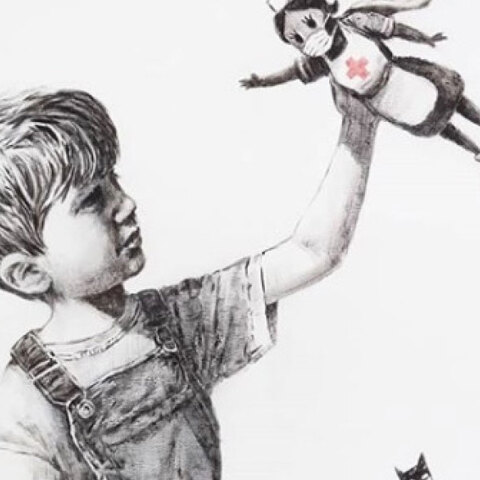 Το έργο του Banksy για τον κορωνοϊό: Ένα παιδί επιλέγει για σούπερ ήρωα μια Βρετανίδα νοσηλεύτρια