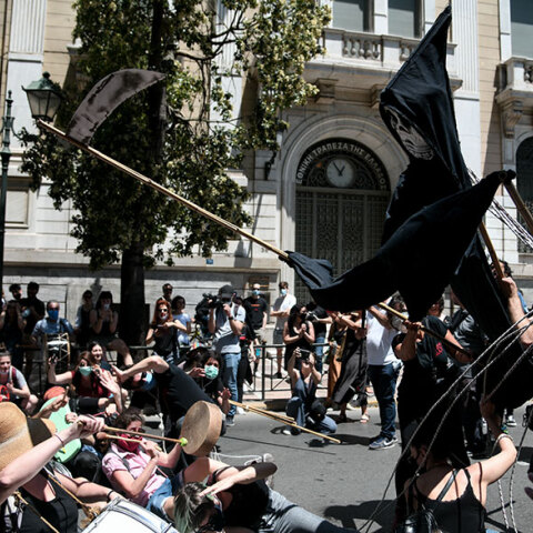 Πορεία και διαμαρτυρία καλλιτεχνών 