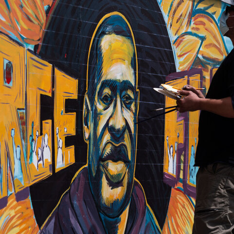 Γκράφιτι για τον νεκρό Τζορτζ Φλόιντ 