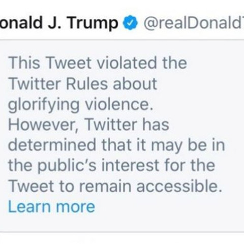 Το Twitter  αποδοκίμασε  το tweet του Τραμπ για την Μινεάπολη