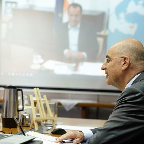 Ο Νίκος Δένδιας στην τηλεδιάσκεψη για την τριμερή Ελλάδας - Κύπρου - Ιορδανίας 