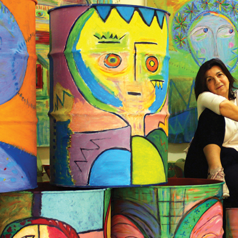 Η Νίνα Ιωαννίδου, ιδιοκτήτρια του ανθοπωλείου Fleria