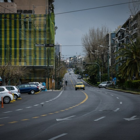 Δρόμος της Αθήνας την περίοδο της καραντίνας