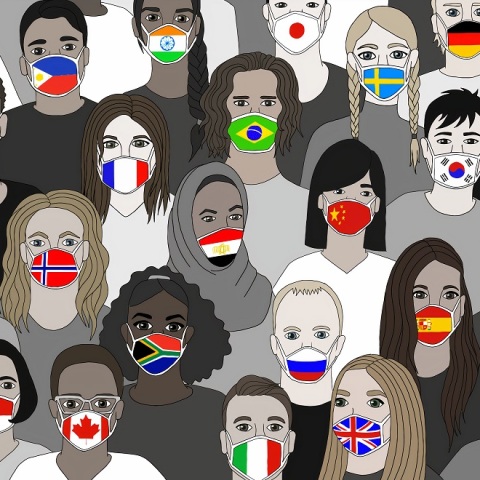 Μάσκες με τις σημαίες χωρών 