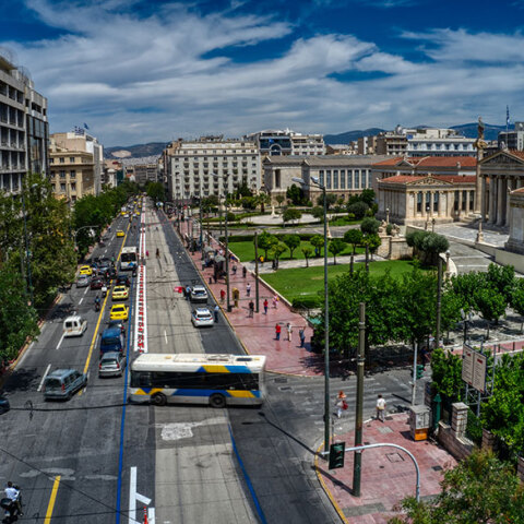 Μεγάλος Περίπατος της Αθήνας - Πιλοτική εφαρμογή - Άποψη της Πανεπιστημίου