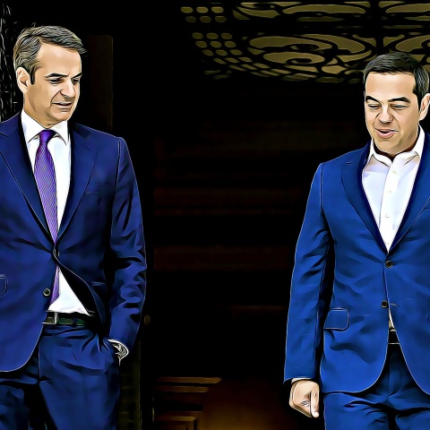 Συνάντηση Κυριάκου Μητσοτάκη-Αλέξη Τσίπρα στο Μέγαρο Μαξίμου
