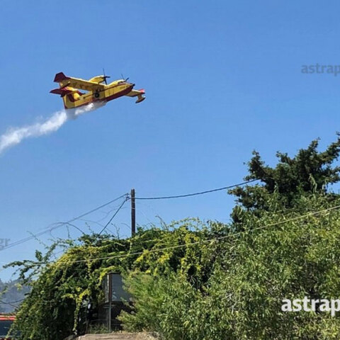 Πυρκαγιά στη Χίο: Οι πυροσβέστες έσωσαν σπίτια σε δύο οικισμούς