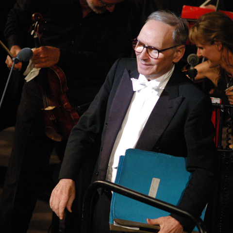 Ο συνθέτης Ένιο Μορικόνε στο Ηρώδειο, τον Ιούλιο του 2005