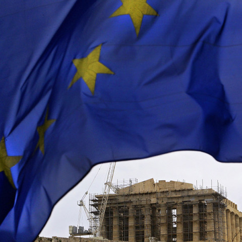 Ακρόπολη - Σημαία της Ευρωπαϊκής Ένωσης