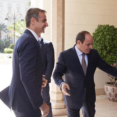 Ο πρωθυπουργός Κυριάκος Μητσοτάκης και ο πρόεδρος της Αιγύπτου αλ Σίσι