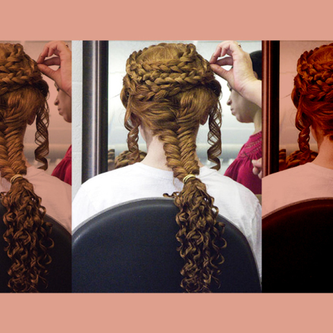 Έξι διαφορετικά χτενίσματα εμπνευσμένα από την κόμμωση των Καρυάτιδων, από την καθηγήτρια Dr. Katherin Schwab.