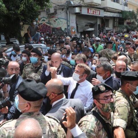 Ο Εμανουέλ Μακρόν στη Βηρυτό 