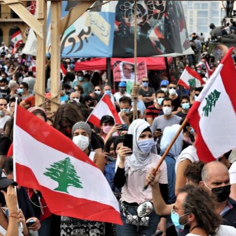Διαδηλωτές στη Βηρυτό 