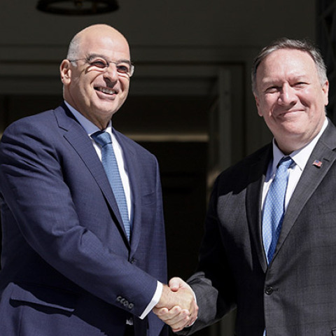  ΣΥΝΑΝΤΗΣΗ ΤΟΥ ΥΠΟΥΡΓΟΥ ΕΞΩΤΕΡΙΚΩΝ ΝΙΚΟΥ ΔΕΝΔΙΑ ΜΕ ΤΟΝ ΑΜΕΡΙΚΑΝΟ ΟΜΟΛΟΓΟ ΤΟΥ ΜΑΙΚ ΠΟΜΠΕΟ 