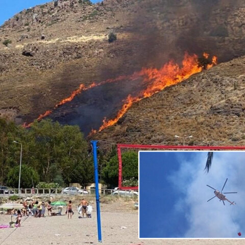 Φωτιά στη Μυτιλήνη: Καίει πάνω από την παραλία στον οικισμό Πέτρα