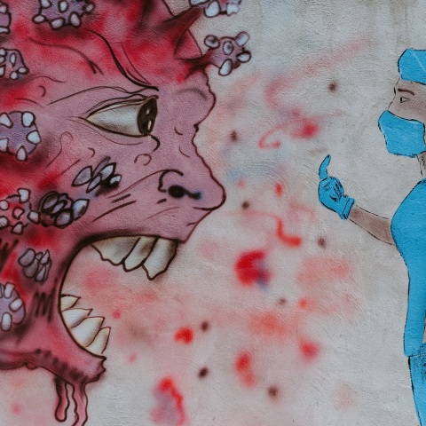 Τοιχογραφία για τον κορωνοϊό