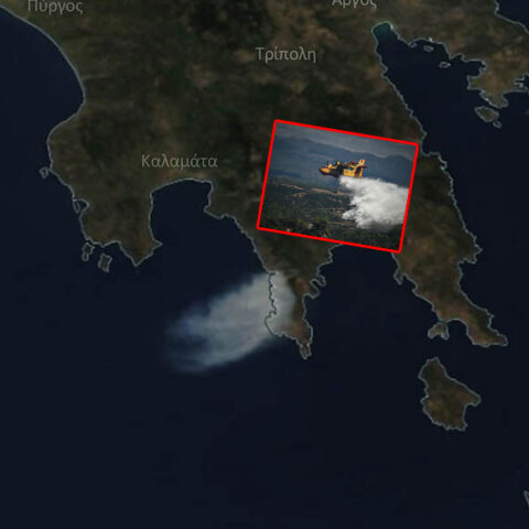 Δορυφόρος κατέγραψε από το Διάστημα τη μεγάλη φωτιά στην Ανατολική Μάνη