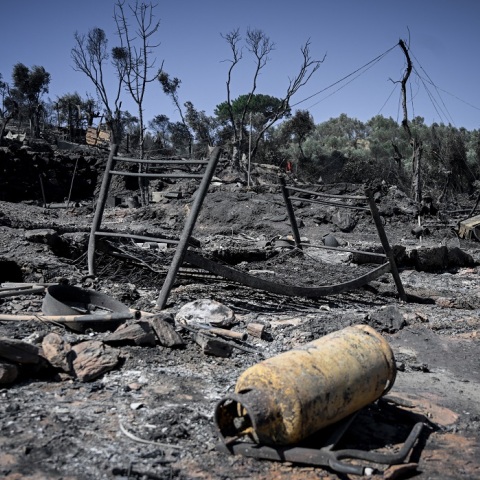 Η εικόνα του ΚΥΤ της Μόριας μετά την πυρκαγιά