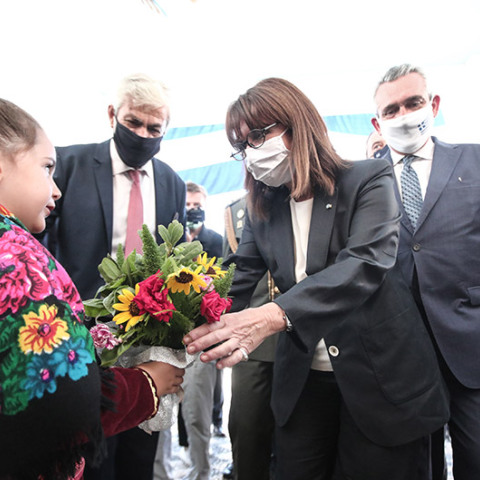 Επίσκεψη της ΠτΔ Αικατερίνης Σακελλαροπούλου στο Καστελόριζο στο πλαίσιο των εορτασμών για την 77η επέτειο για την απελευθτέρωση του νησίου την Κυριακή 13 Σεπτεμβίου 2020 