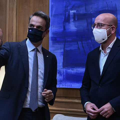 ΣΥΝΑΝΤΗΣΗ ΤΟΥ ΠΡΩΘΥΠΟΥΡΓΟΥ ΚΥΡ. ΜΗΤΣΟΤΑΚΗ ΜΕ ΤΟΝ ΠΡΟΕΔΡΟ ΤΟΥ ΕΥΡΩΠΑΪΚΟΥ ΣΥΜΒΟΥΛΙΟΥ CH. MICHEL 