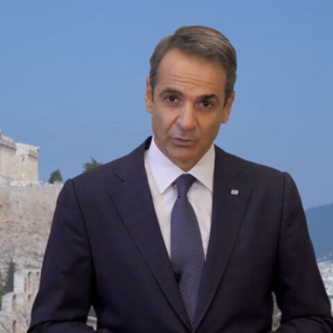 Ο πρωθυπουργός Κυριάκος Μητσοτάκης απευθύνει μαγνητοσκοπημένη ομιλία στην 75η Σύνοδο του ΟΗΕ