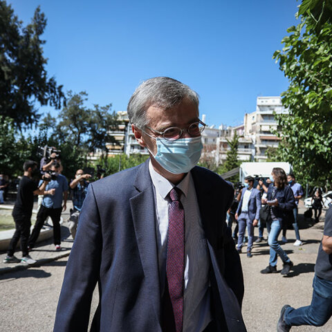 Ο Σωτήρης Τσιόδρας πήγε στην Κυψέλη, όπου κινητά κλιμάκια του ΕΟΔΥ πραγματοποίησαν ελέγχους για κορωνοϊό με rapid tests την Παρασκευή 25 Σεπτεμβρίου 2020