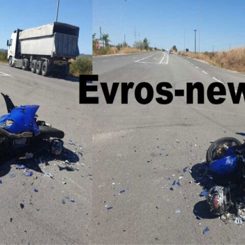 Δύο νεκροί σε τροχαίο με μοτοσικλέτα που συγκρούστηκε με φορτηγό στον Έβρο
