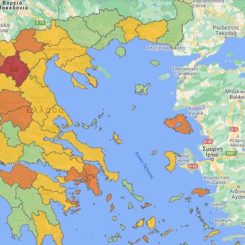 Υγειονομικός χάρτης για τον κορωνοϊό