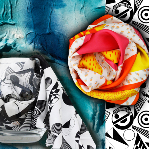 Πολύχρωμα ματαξωτά μαντήλια τυλιγμένα