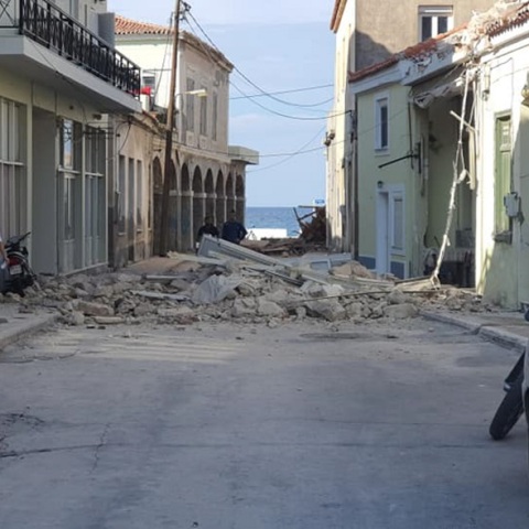 Καταστροφές από τον σεισμό στην Σάμο