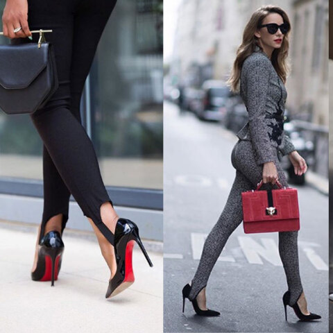 Κολάζ από ολόσωμες φωτογραφίες γυναικών και γυναικείων ποδιών που δείχνουν κολάν με λάστιχο